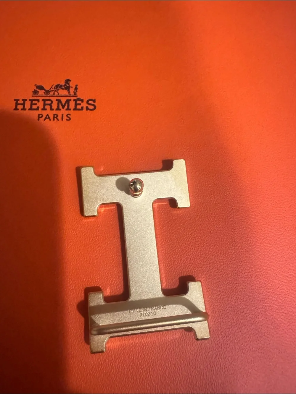 Hermès Mini Constance H belt buckle & Reversible leather strap 24 mm Taupe/blanc